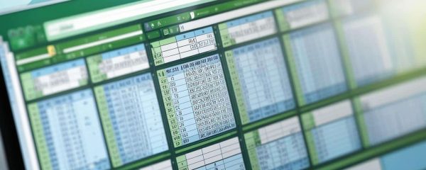 excel spreadsheet on a computer screen with many small cells
